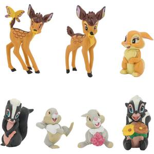 HYSTYLE GHTERT 7 Pcs Lovely Fawn Deer Animal Figurines Toys Mini Figure Collection Playset, Cake Topper Toy Doll Set, Car Doll, Office Ornament, Miniature Decorations, Landscape Scenes
