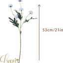 LVEFIT 10 Pcs Ice Blue Kiku Flower Fake Mums Long Stem Flowers,Faux Kiku Flower Bulk,Silk Flowers Mini Chrysanthemum Floral Arrangements,Artificial Flowers Chrysanth Mini Fake Flower