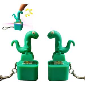 Lizard Keychain Sound Fidget Toys,Rechargeable Lizard Anxiety Relief Keychain Button Toy with Colorful Light & Sound, Fun Portable Anxiety Relief Toy, Adults Keyboard Clicker(2PCS)