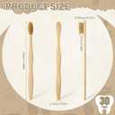 Hushee 30 Pack Boar Bristle Toothbrush Natural Bristles with Bamboo Handle Natural Biodegradable Compostable Bamboo Tooth Brushes Soft Gentle Cleaning for Teeth