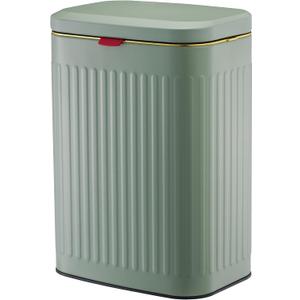 1.85 Gallon 7L Carbon Steel Trash Can Door Compost Bin Wall Mounted 2 Ways Sliding Lid Compost Bin Countertop Kitchen Hanging Cabinet Door Trash Bin Metal Garbage Bin Poubelle Cuisine Green