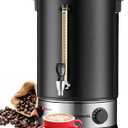 50 Cup Commercial Coffee Urn,Stainless Steel &Thermal Sleeve, 8L Large Coffee Dispenser to Quick Brewing, Hot Water Urn for Home Party Office Catering with Water LevelTemp Control,Indicator Display