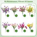 Yastouay 12 Bundles Artificial Flowers for Outdoors, UV Resistant Artificial Outdoor Flowers No Fade Fake Outdoor Flowers Plants for Garden Porch Window Box Farmhouse Pot Planters Decor (Multi ColorA)