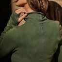 Womens Long Sleeve Turtleneck Shirt Crop Basic Tops Slim Fitted Top Going Out Y2K T Shirts (Green, XS)