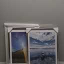 KINLINK 12x16 Picture Frame Silver Set of 2, Wooden Photo Frames Matted 11x14 with Plexiglass for 11x14 with Mat or 12x16 without Mat for Table and Wall Display