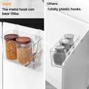 vacane 2 Pack Plastic Over Cabinet Door Organizer with Removable Hooks, Clear Hanging Baskets for Organizing Hanging Holder for Kitchen, Bathroom-Hang Outside or Inside Door-L