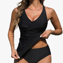 Yonique Tankini Swimsuits for Women Tummy Control Bathing Suits Two Piece Tankini Tops with Bikini Bottoms Twist Swimwear
 M