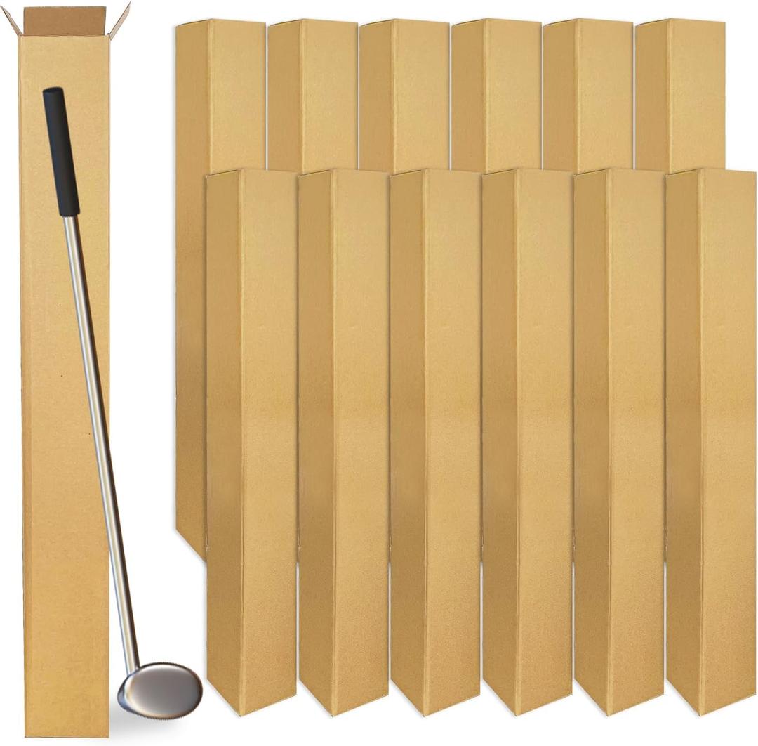 12 Pcs 4 x 4 x 40 Inch Golf Club Shipping Boxes Bulk Tall Corrugated Boxes Thickened Strong Long Packaging Storage Box for Shipping Moving Home and Business