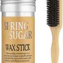 SPRINGSUGAR Slick Back Hair Brush & Hair Wax Stick Set for Slick Back – Boar Bristle Brush for Sleek, Control, Flyaways & Baby Hairs – Wax Stick for Women Sectioning & Parting