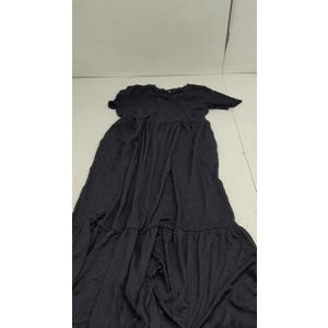 Summer Dresses for Women 2025 Flowy Maxi Sundress Short Sleeve Tiered Beach Dress with Pockets 2025 Vacation Travel Size M
