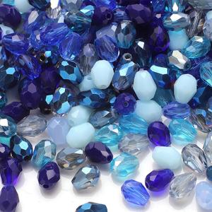 6 * 8MM Teardrop Crystal Glass Beads for Jewelry Making, Blue Series Faceted Vertical Hole Teardrop Glass Spacer Beads Bulk for Bracelet Necklace Earring Wind Chime DIY Crafts Projects