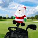 Christmas Golf Club Covers, Fun Plush Headcovers with Soft Protection for Fairway Wood Clubs, Festive Golf Gift for Men and Women (Santa)