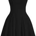 Milumia Women's Tube Mini Dress A Line Flared Strapless Party Club Short Dresses, XS