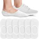 Eedor No Show Socks Womens Invisible Liner, Non Slip & Low Cut, Casual & Formal Wear, Soft & Stretchable (White)