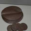 SHACOS Round Placemats Set of 6 with Coasters Wipeable Leakproof 13 inch Faux Leather PU Vinyl Place Mats Heatproof Non Slip Table Mats Home Kitchen Dining Table Decor, Chocolate