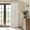 CAPALOCA Linen Pinch Pleated Curtains Blackout 100% Black Out Curtains 96 Inches Long 2 Panels with Hooks, Thermal Insulated Pinch Pleat Drapes for Bedroom, 40Wx96L, Natural White