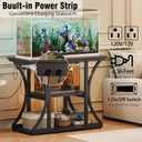 40-50 Gallon Aquarium Stand with Power Outlet & Storage Shelves, Black