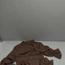 Women's Elegant Swing Flowy Dresses Long Sleeve Invisible Zipper Front Pleated Front Semi Formal Dresses,Brown,Medium