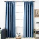 Dusty Blue Blackout Curtains for Living Room - 72 Inch Length Rod Pocket Energy Saving Thermal Insulated Room Darkening Soundproof Curtains for Bedroom Set of 2 Panels ( Light Dusty Blue 54x72 )