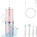 Electric Water Flosser Cordless for Teeth 3 Modes 4 Jet Tips Cleaning and Flossing Water Dental Portable Floss Irrigator Oral Water Flossed Rechargeable Tonsil Stone Travel Adults