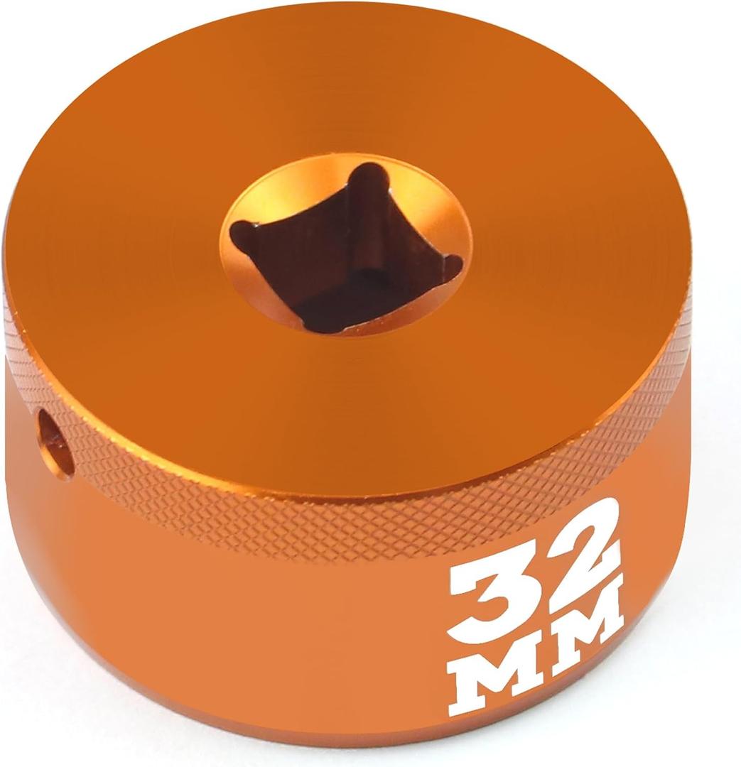 Fork Topcap Socket, Orange, 32mm 3/8 Drive Flat Socket for Fox 36/38/40 Series Mountain Bike Fork Topcap Nuts