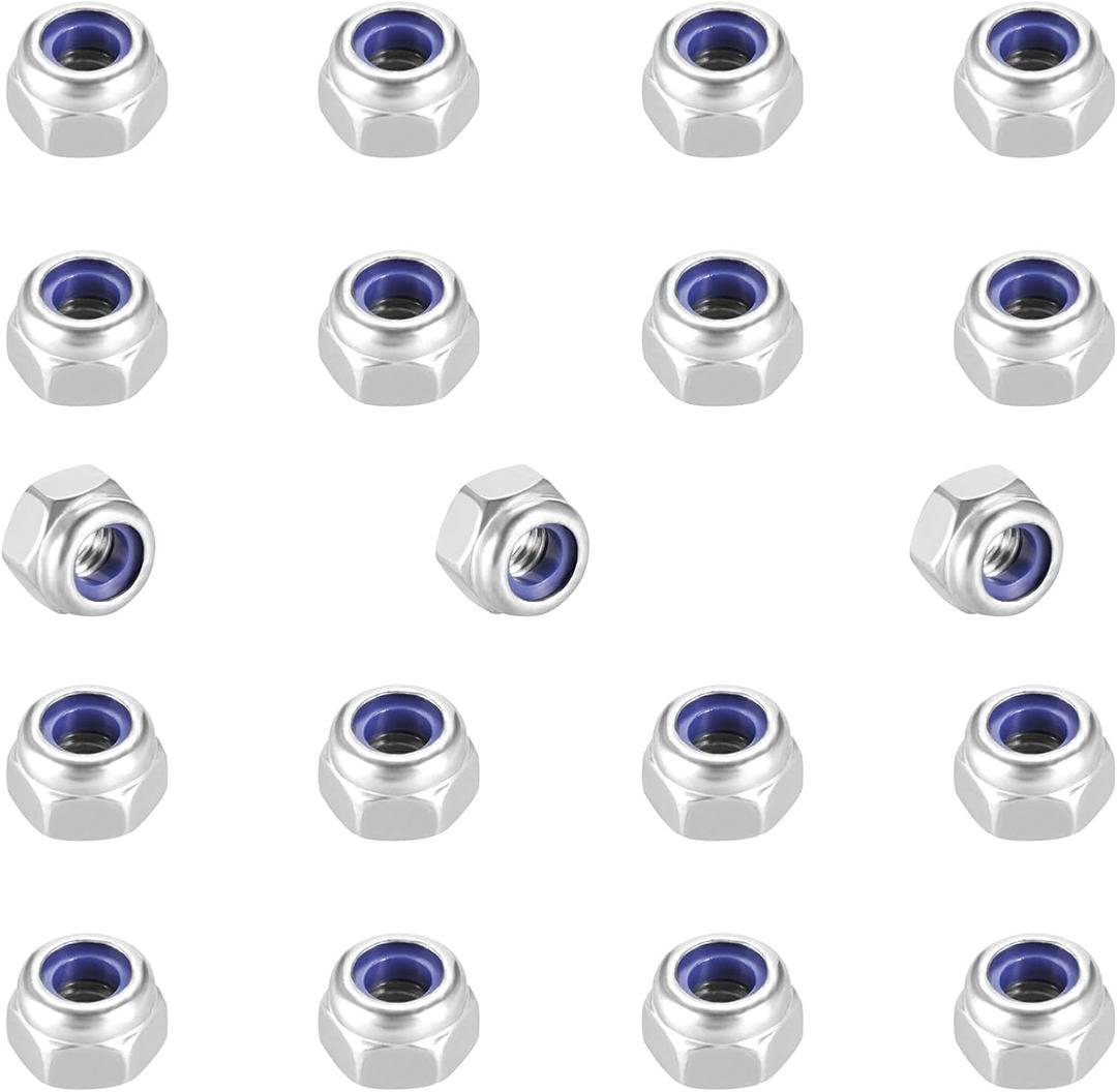 3 x 150Pieces M6-1.0mm Nylon Lock Nuts,SpzcdZa 304(A2-70) Stainless Steel LockNuts for Industrial and Construction Fasteners;Standard Metric Thread Nylock Nuts