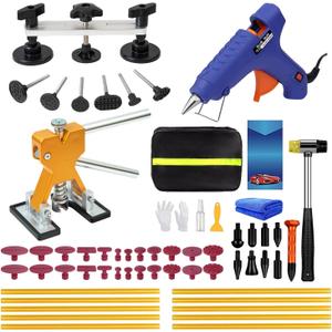 59PCS Dent Puller Kit Paintless Dent Repair Kit for Cars, Dent Removal Tool for Door Dings, Hail Damage & Small Dents, Auto Body Dent Repair Kit with Glue Puller for DIY Use