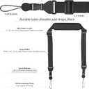 Universal Shoulder Strap, Neoprene Padded Bag Strap with Double Adjustable Buckles, Replacement Comfortable Neck Lanyard for Camera, Cellphone Tablet,iPad, Laptop, Binocular, Luggage Bag(Black)