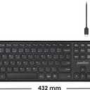 Perixx PERIBOARD-210C Wired Full-Size USB C Keyboard with Quiet Scissor Keys - Compatible with Mac, iPad, Windows, Chromebook, Tablets, Desktop, and Laptops - Black - US English (PB-210CBUS-11729)