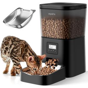 Espelho Automatic Cat Feeder- 4L Timed Cat Food Dispenser 1-6 Meals Control for Cat and Small Dog- Auto Pet Feeder with Desiccant Bag Keep Fresh for Reliable Easy Set Up and Clean- Voice Recorder