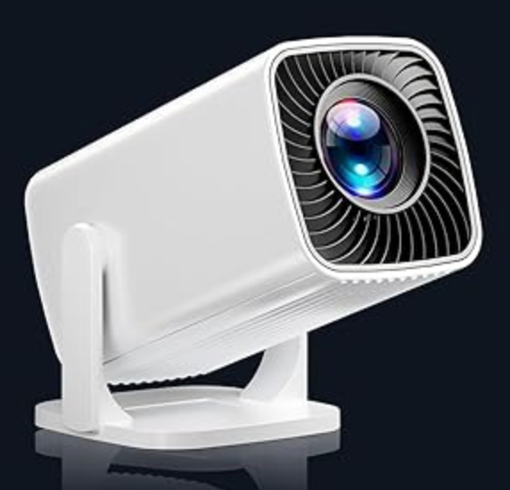 Mini Projector, Portable Projector 4K & Full HD 1080P Support, 270° Rotation Outdoor Projector, Movie Projector Compatible with Smartphone, TV Stick, Laptop, PS4, HDMI, USB (No WiFi or Bluetooth)