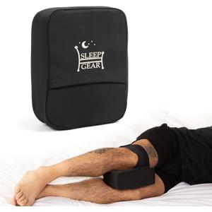 Sleep Gear Knee Zzz Pillow: Doctor-Designed Knee Sleeve & Foam Pillow for Side Sleepers - Compact, Ergonomic Design with Washable Cover for Sciatica & Back Pain Relief (Strap)