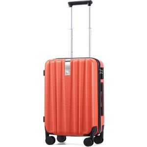Hanke 20 Inch Carry On Luggage 22x14x9 Airline Approved Lightweight PC Hard Shell Suitcases with Wheels Travel Luggage Rolling Suitcase Travel Luggage Bag Christmas Gifts for Birthday Orange
