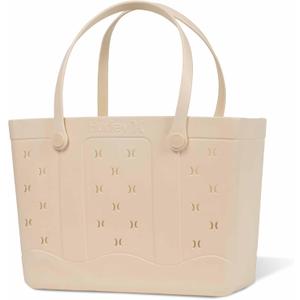 Hurley Rubber Tote Bag - Beach Bags Waterproof Sandproof, Easy-Clean Freestanding EVA Plastic, Hose-Clean, Size 19"