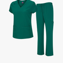 Natural Uniforms Women's Cool Stretch V-Neck Top and Cargo Pant Scrub Set with Regular and Petite Sizes