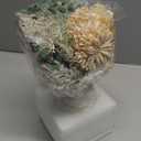 Mkono Small Artificial Flowers in Ceramic Vase 12.5" Centerpieces Coffee Table Decor, Silk Flower Arrangements for Home Decor Indoor Fake Flower Bouquet for Bathroom Dining Room Kitchen Wedding Brown