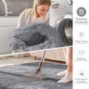 OLANLY 2x4 Machine Washable Runner Rugs for Hallway, Soft Fluffy Shaggy Bedside Rugs for Bedroom, Living Room, Indoor Floor Carpet for Kids Girls Boys, Nursery Rooms, Home Decor Aesthetic, Light Grey