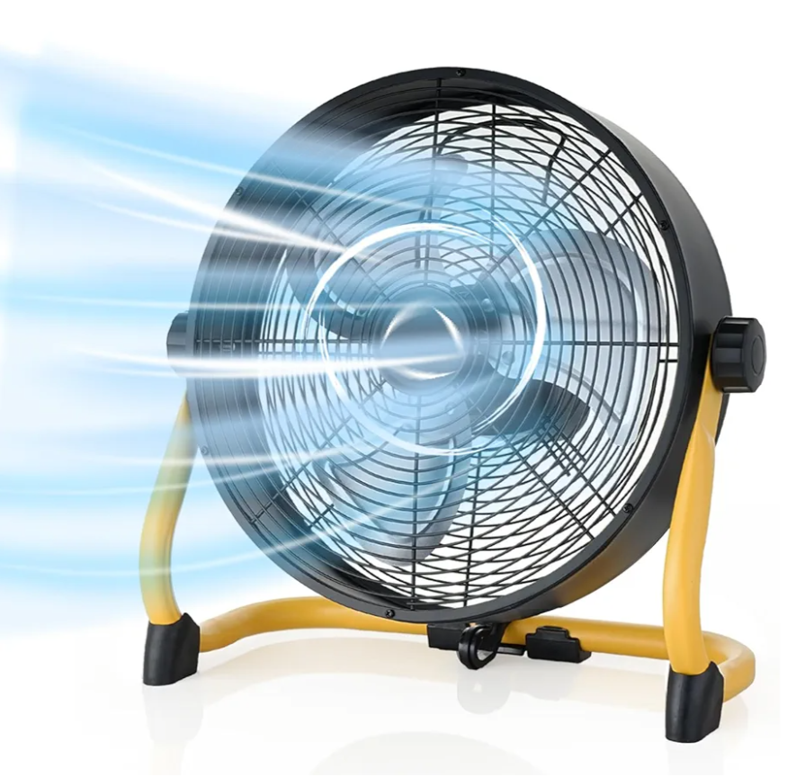 15" Battery Operated Fan Rechargeable Powered,20H Run Time 12 Wind Speed, Cordless High Velocity Metal Blade Portable Fan for Camping Travel Patio Tent Indoor Outdoor 360° Tilt