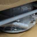 Drive Medical 11148-1 Folding Steel Bedside Commode Chair, Portable Toilet, Supports Individuals Weighing Up To 350 Lbs, with 7.5 Qt. Bucket and 13.5 Inch Seat, Grey