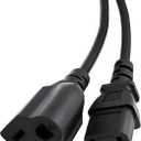 2ft C14 to C13+NEMA 5-15R Y Splitter Extension Power Cable Plug Cord