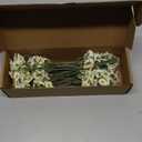 Floroom 24pcs Ivory Small Artificial Flowers Faux Silk Daisies Fake Wildflowers with Stems for DIY White Wedding Bouquets Floral Arrangements Party Decor Centerpieces Decorations (Vase Not Included)