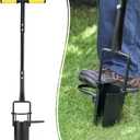 Colwelt Bulb Planter Tool Long Handle, Serrated Base Gardening Bulb Transplanter with Soft Grip, Heavy Duty Long Handled Bulb Planter Sod Plugger for Digging Holes to Plant Tulips, Iris, Daffodils