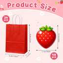 Resurhang 24 Set Strawberry Party Favors Bags with 48 Berry Card Stickers Cute Sweet Berry One Goodie Treat Gift Bags with Handles for Strawberry Birthday Baby Shower Party Decoration Supplies