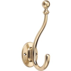 TUNNY Towel Hooks Bathroom - 5 Pack Champagne Bronze Coat Hook Robe Hooks Decorative Wall Hooks for Bathroom Bedroom Kitchen Towel Robe Clothes Cabinet Closet Bathroom Hardware