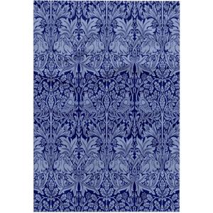 3D Rose William Morris Brer Rabbit Chintz Pattern in Two Tone Hand Towel, 15" x 22", Blue