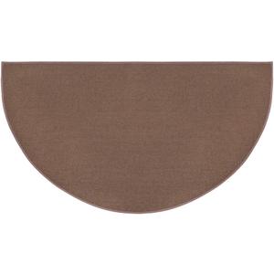 Plow & Hearth 27"x48" Half Round Flame Resistant Hearth Rug | Double Layer Fiberglass Fireplace Mat | Protect Home Dcor Hardwood Floor and Carpet from Sparks and Embers Wood Stove (Brown)