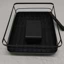 Kitsure Dish Drying Rack - Compact Dish Rack with Utensil Holder & Adjustable Water Outlet, Rust-Proof & Scratch-Resistant Drying Rack for Kitchen, 14.5" x 12.0" x 4.0", Black
