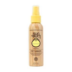 Sun Bum Revitalizing 3 in 1 Leave In Conditioner - Anti Frizz Detangler - Color Safe with UV Protection - Enriched with Coconut Oil and Banana - 4 oz