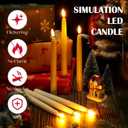 Baquler 100 Pcs Flameless Taper Candles LED Taper Candles Flickering Bulk Ivory LED Candlestick for Easter Wedding Church Halloween Christmas Party Decor Table Centerpiece, 8.5 in, No Batteries