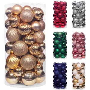 50ct Gold Christmas Ornaments Set, 2025 Shatterproof Christmas Tree Decorations, Christmas Ball Ornament, Vintage Classic Christmas Ornament Bulk for Christmas Decorations Indoor